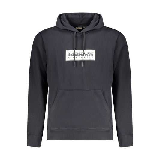Hooded Sweatshirt Hoodie by Napapijri for men in cotton black & print showcases a city-ready silhouette, artfully detailed with a signature hooded neckline and long-sleeve for a city-ready finish.