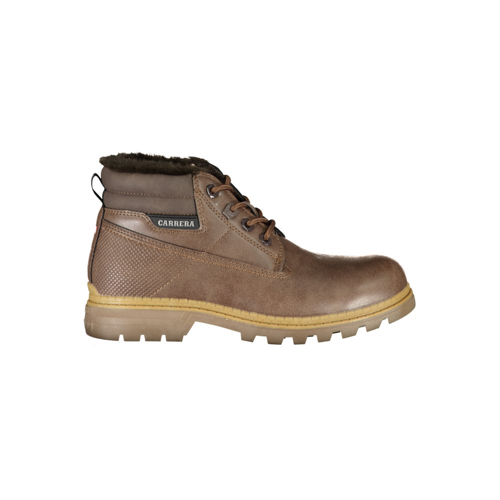 Lace-Up Boots by Carrera for women in polyester & polyethylene brown features an dynamic silhouette, showcasing the dynamic Women's Polyester & Polyethylene Lace-Up Boots design with its distinctive and elegant .