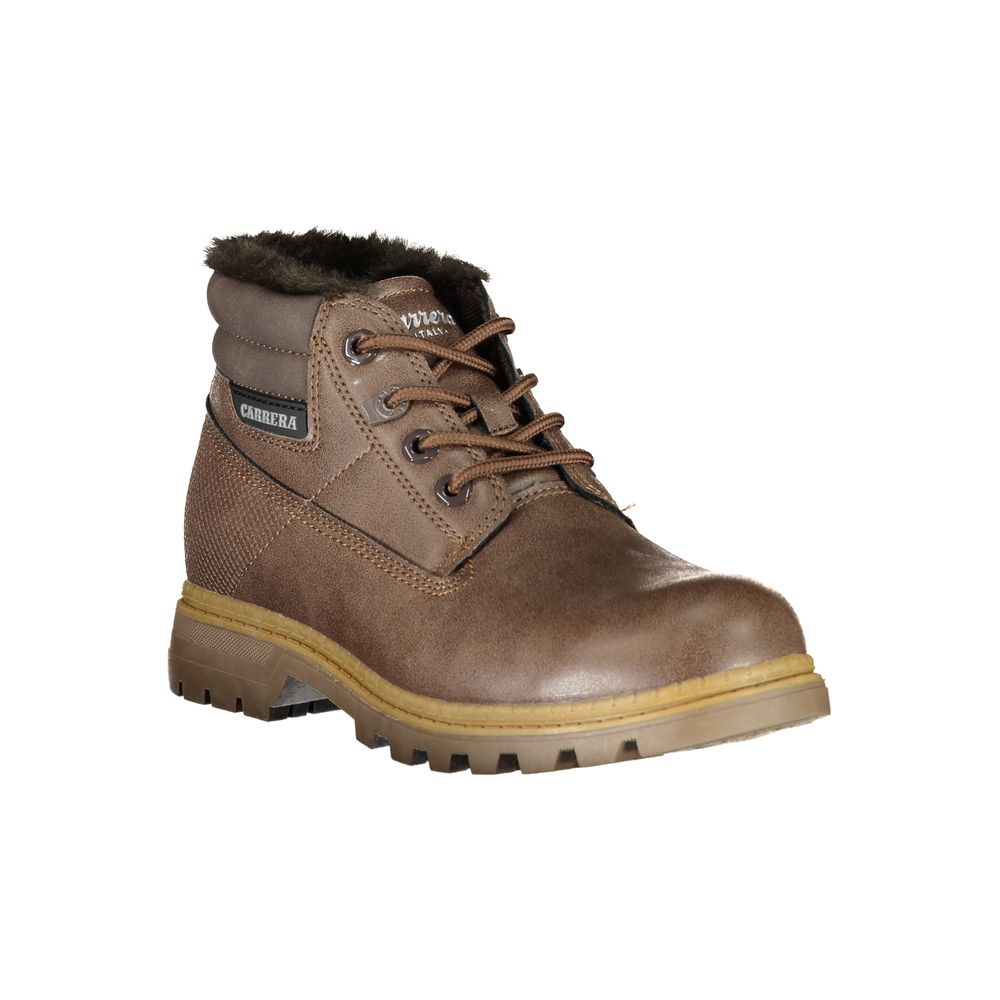 Lace-Up Boots by Carrera for women in polyester & polyethylene brown features an high-performance silhouette, showcasing the sophisticated design of the Women's Polyester & Polyethylene Lace-Up Boots with a and a refined .