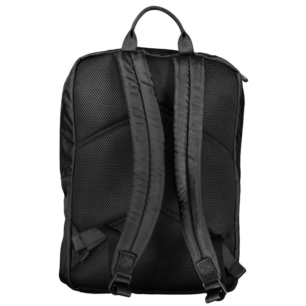 Backpack by Calvin Klein for men in polyester & polyethylene black features a stately Polyester & Polyethylene Backpack design, showcasing a secure zipper, ample built-in-compartments, external-pockets & laptop-compartment, and versatile backpack-strap & adjustable-strap for a stately finish.
