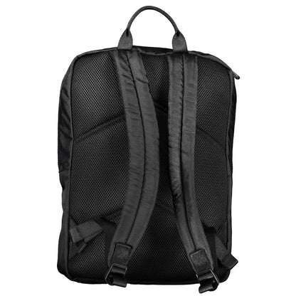 Backpack by Calvin Klein for men in polyester & polyethylene black features a stately Polyester & Polyethylene Backpack design, showcasing a secure zipper, ample built-in-compartments, external-pockets & laptop-compartment, and versatile backpack-strap & adjustable-strap for a stately finish.