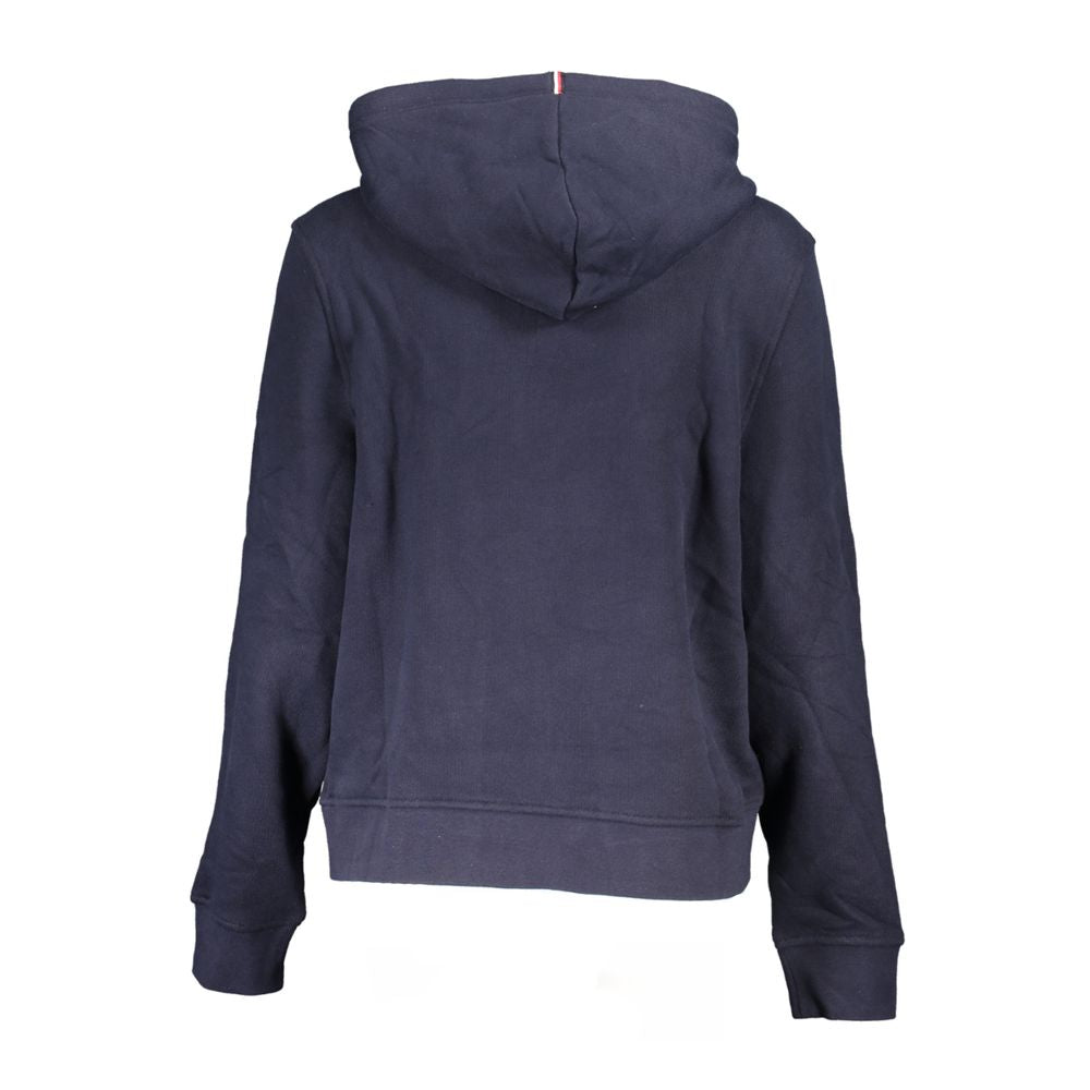 Hooded Sweatshirt Sweater by Tommy Hilfiger for women in cotton polyester blue showcases a sumptuous silhouette, artfully finished with a sumptuous and for a sophisticated, sumptuous look.