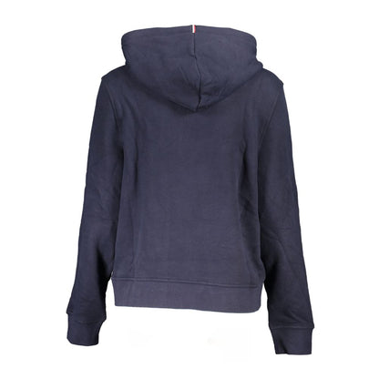Hooded Sweatshirt Sweater by Tommy Hilfiger for women in cotton polyester blue showcases a sumptuous silhouette, artfully finished with a sumptuous and for a sophisticated, sumptuous look.