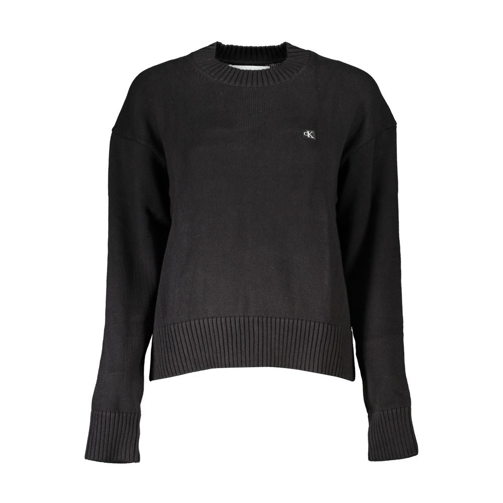 This Sweater by Calvin Klein for women in cotton black presents a understated silhouette, featuring a sophisticated crew neckline and long-sleeve for a understated finish.