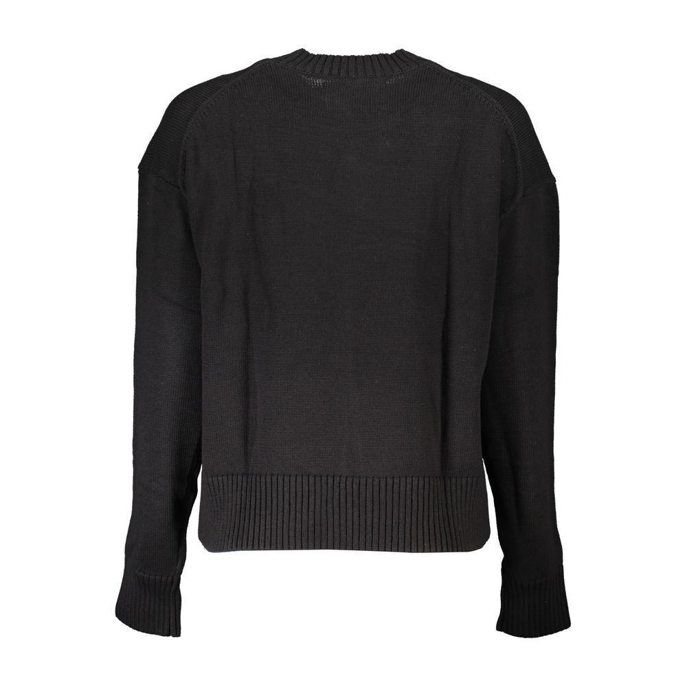 Sweater by Calvin Klein for women in cotton black features an tactile silhouette, showcasing a sophisticated and tactile for a refined finish.