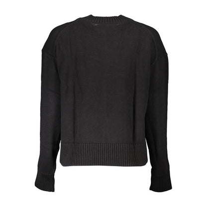 Sweater by Calvin Klein for women in cotton black features an tactile silhouette, showcasing a sophisticated and tactile for a refined finish.