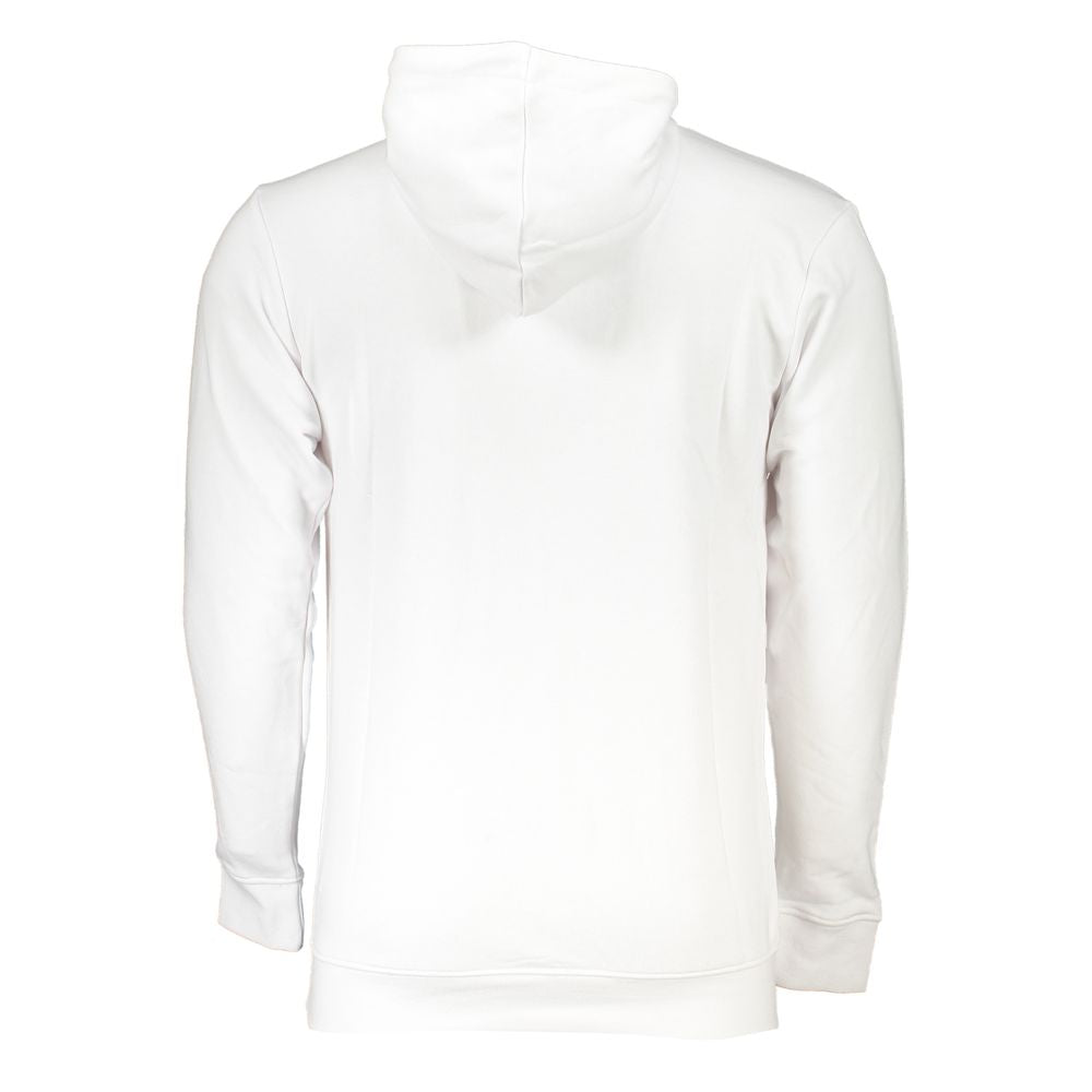 Hooded Sweatshirt Hoodie by Cavalli Class for men in cotton polyester white features an dramatic silhouette, showcasing a sophisticated hooded neckline and dramatic for a refined, modern aesthetic.