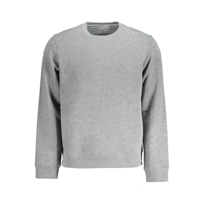 Sweatshirt by Calvin Klein for men in cashmere viscose brown, gray & signature showcases a slouchy chic silhouette, artfully detailed with a slouchy chic crew neckline and for a slouchy chic finish.