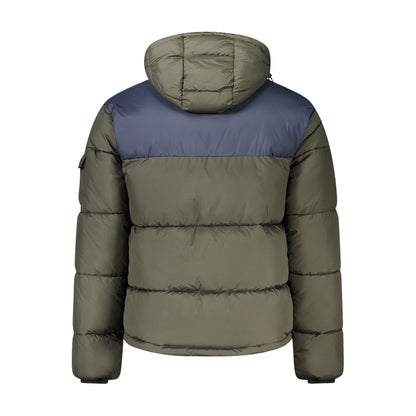 Hooded Windbreaker Jacket by North Sails for men in polyester green & signature features an stylish silhouette, showcasing a sophisticated hooded neckline and performance-driven pockets, hooded & windproof for a premium, stylish look.