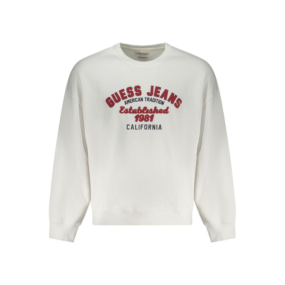 Sweatshirt by Guess Jeans for men in cotton white features an magnificent silhouette, showcasing a sophisticated crew neckline and detail for a truly magnificent finish.