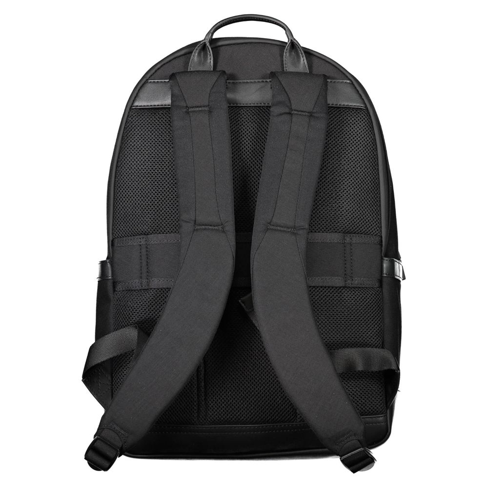 Backpack by Tommy Hilfiger for men in nylon polyester & polyethylene black presents a stately Nylon Polyester & Polyethylene Backpack design, showcasing a secure snap & zipper with ample built-in-compartments and versatile handle, backpack-strap & adjustable-strap for a stately finish.