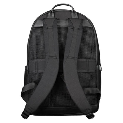 Backpack by Tommy Hilfiger for men in nylon polyester & polyethylene black presents a stately Nylon Polyester & Polyethylene Backpack design, showcasing a secure snap & zipper with ample built-in-compartments and versatile handle, backpack-strap & adjustable-strap for a stately finish.
