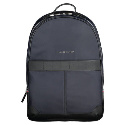 Backpack by Tommy Hilfiger for men in polyester & polyethylene blue & signature features a architectural Polyester & Polyethylene Backpack design with a secure zipper, ample external-pockets, and versatile backpack-strap, adjustable-strap & handle for a architectural finish.