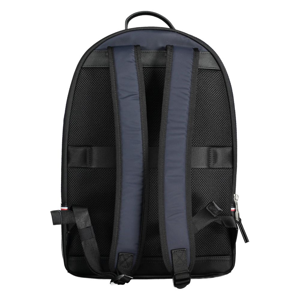 Backpack by Tommy Hilfiger for men in polyester & polyethylene blue & signature features a stately Polyester & Polyethylene Backpack design, showcasing a secure zipper, ample external-pockets, and versatile backpack-strap, adjustable-strap & handle for a stately finish.