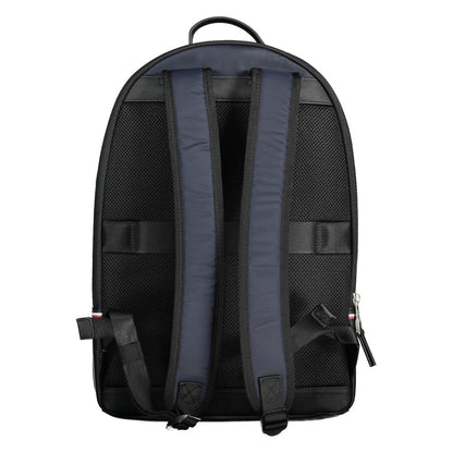 Backpack by Tommy Hilfiger for men in polyester & polyethylene blue & signature features a stately Polyester & Polyethylene Backpack design, showcasing a secure zipper, ample external-pockets, and versatile backpack-strap, adjustable-strap & handle for a stately finish.