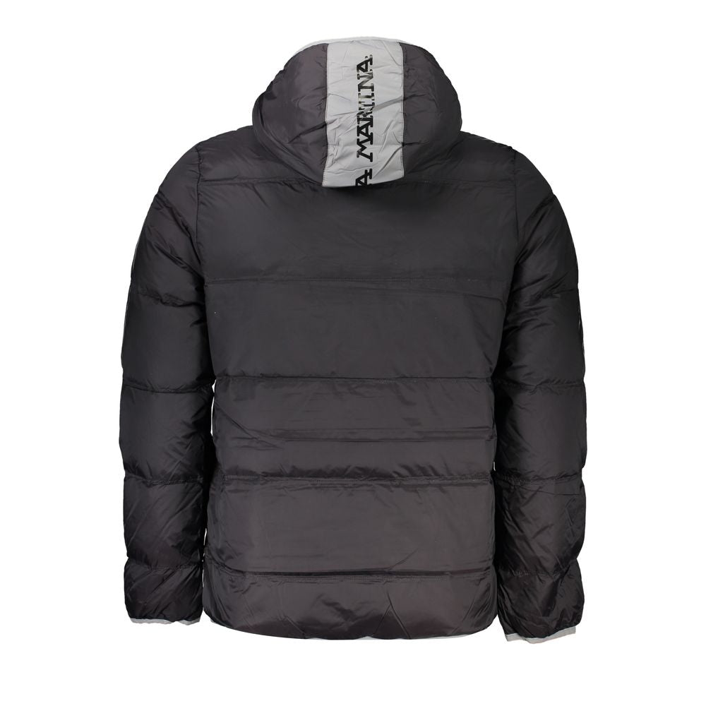 Hooded Windbreaker Jacket by La Martina for men in polyamide black & signature features an magnificent silhouette, showcasing the sophisticated and functional lightweight, pockets, hooded & windproof for a premium, magnificent look.