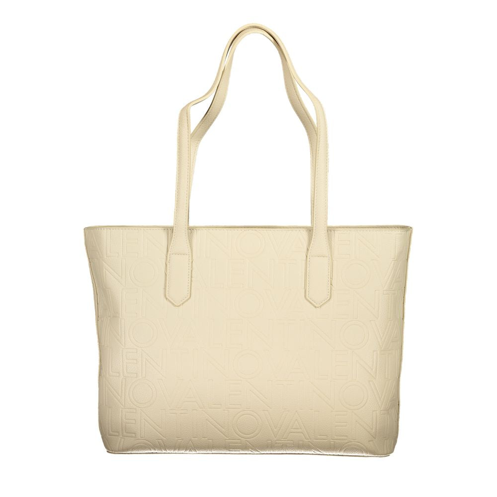 Shoulder Handbag by Mario Valentino for women in polyethylene beige features a exquisite silhouette, showcasing a secure zipper and exquisite internal-pockets with versatile shoulder-strap & handle for a exquisite finish.