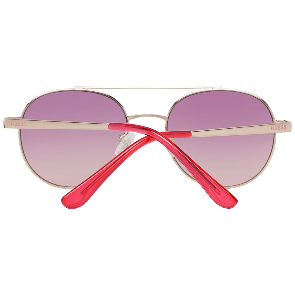 Sunglasses by Guess for women in pink features an ethereal aviator full-rim frame design with rose coloured frame frames and gradient category-2-medium-tint lens for a ethereal finish.