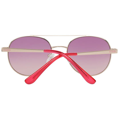 Sunglasses by Guess for women in pink features an ethereal aviator full-rim frame design with rose coloured frame frames and gradient category-2-medium-tint lens for a ethereal finish.