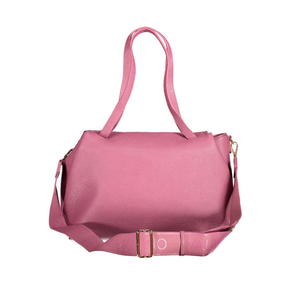 Crossbody Tote Handbag by Mario Valentino for women in polyethylene pink features an refined silhouette, showcasing a secure zipper, ample internal-pockets, and versatile crossbody-strap, adjustable-strap & handle for a sophisticated refined aesthetic.