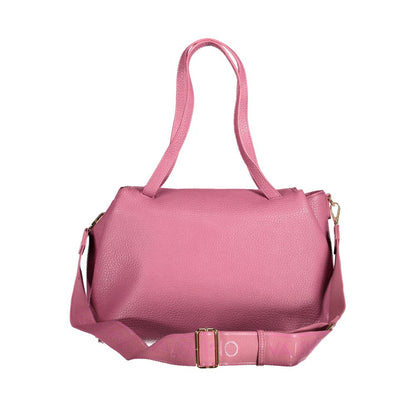 Crossbody Tote Handbag by Mario Valentino for women in polyethylene pink features an refined silhouette, showcasing a secure zipper, ample internal-pockets, and versatile crossbody-strap, adjustable-strap & handle for a sophisticated refined aesthetic.