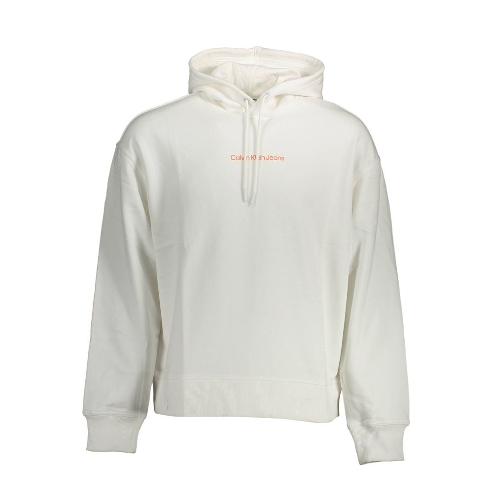 Hooded Sweatshirt Sweater by Calvin Klein for men in cotton white showcases a sumptuous silhouette, artfully finished with a sumptuous hooded neckline and for a sophisticated, sumptuous look.