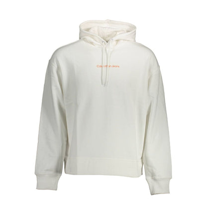 Hooded Sweatshirt Sweater by Calvin Klein for men in cotton white showcases a sumptuous silhouette, artfully finished with a sumptuous hooded neckline and for a sophisticated, sumptuous look.