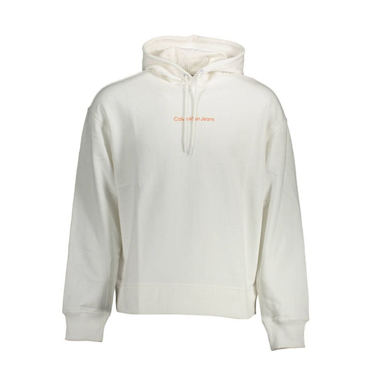 Hooded Sweatshirt Sweater by Calvin Klein for men in cotton white showcases a sumptuous silhouette, artfully finished with a sumptuous hooded neckline and for a sophisticated, sumptuous look.