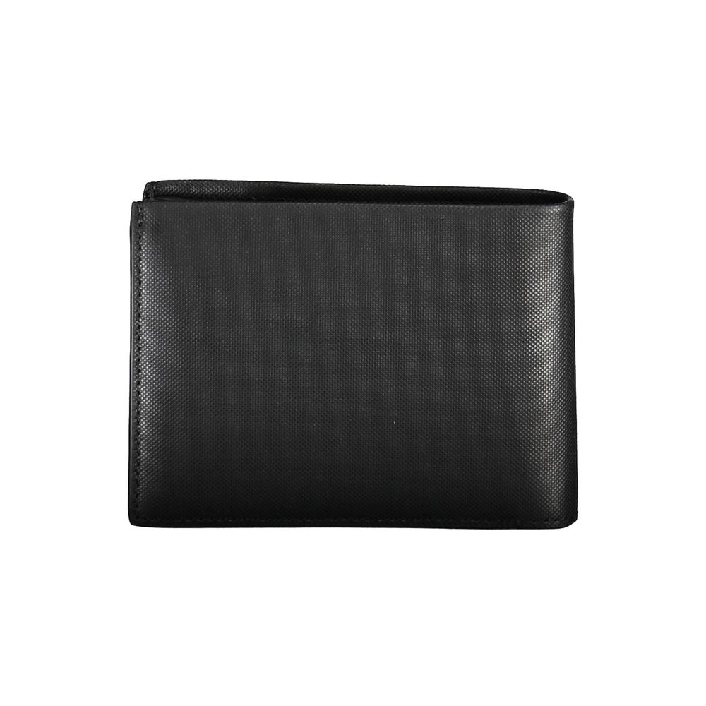 Wallet by Calvin Klein for men in leather black showcases a discerning silhouette, artfully capturing the essence of Leather Wallet with its functional rfid-protection coin-purse.