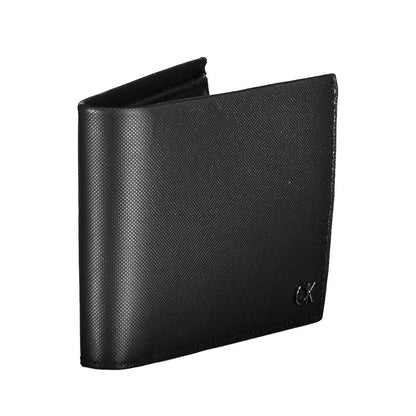 Wallet by Calvin Klein for men in leather black features a streamlined silhouette, showcasing the streamlined Leather Wallet design with sophisticated rfid-protection coin-purse for a premium look.