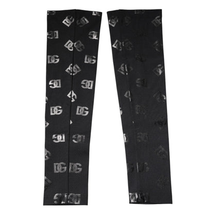 Dolce & Gabbana Cashmere Virgin Wool Elbow Length Gloves - Black Monogram