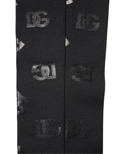 Dolce & Gabbana Cashmere Virgin Wool Elbow Length Gloves - Black Monogram