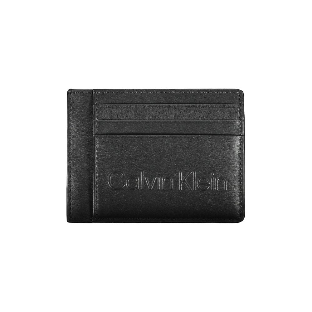 Cardholder Wallet by Calvin Klein for men in polyethylene black, signature-print & print presents a streamlined silhouette, showcasing the sophisticated design of the Polyethylene Cardholder Wallet collection with functional card-organization compact-design.