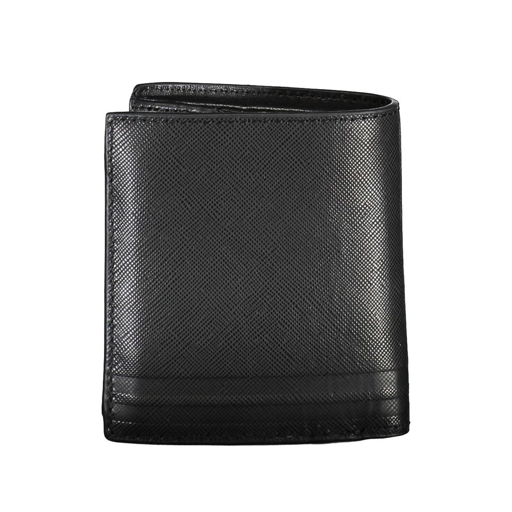 Wallet by Tommy Hilfiger for men in leather black & print presents a refined silhouette, artfully capturing the essence of the Leather Wallet design with sophisticated coin-purse for a refined look.