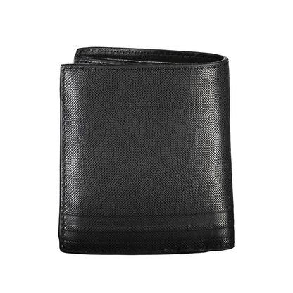 Wallet by Tommy Hilfiger for men in leather black & print presents a refined silhouette, artfully capturing the essence of the Leather Wallet design with sophisticated coin-purse for a refined look.