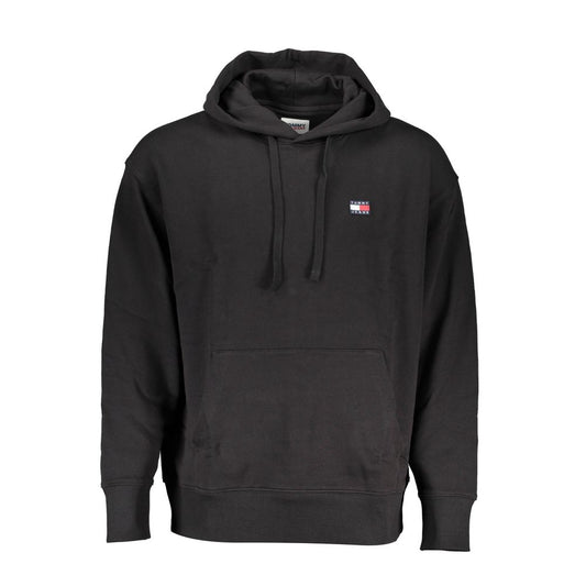 Hooded Sweatshirt Hoodie by Tommy Hilfiger for men in cotton black & signature features a authentic silhouette, showcasing a sophisticated hooded neckline and authentic long-sleeve detail for a refined finish.