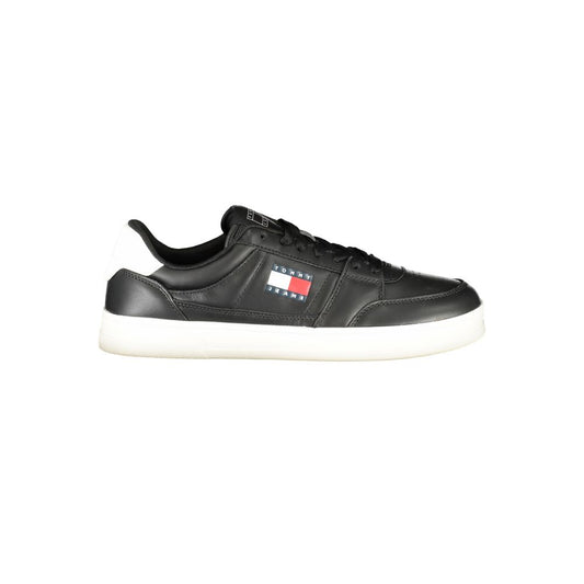 Sneakers by Tommy Hilfiger for men in polyester polyethylene leather black & white features an opulent silhouette from the Men's Athletic Polyester Polyethylene Leather Sneakers collection, showcasing a signature athletic style with an opulent finish.