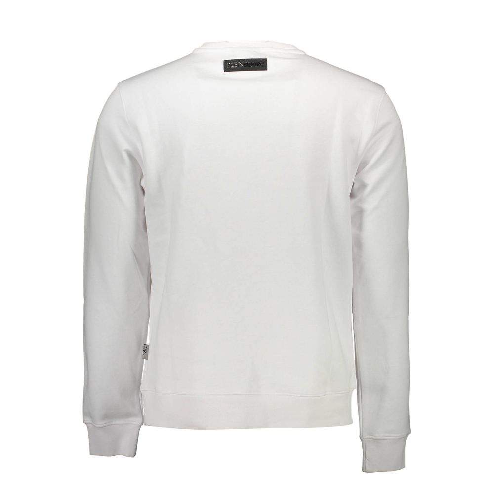 Sweatshirt by Plein Sport for men in cotton polyester white & print features a unrivaled silhouette with a refined and unrivaled detailing for a sophisticated look.
