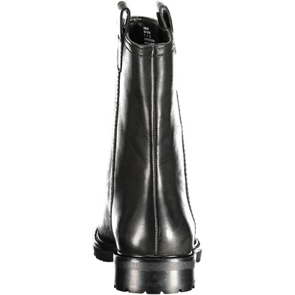 Boots by Ralph Lauren for women in polyester polyethylene leather black showcases a aeronautic silhouette as Women's Polyester Polyethylene Leather Boots, artfully defined by a aeronautic and a aeronautic .