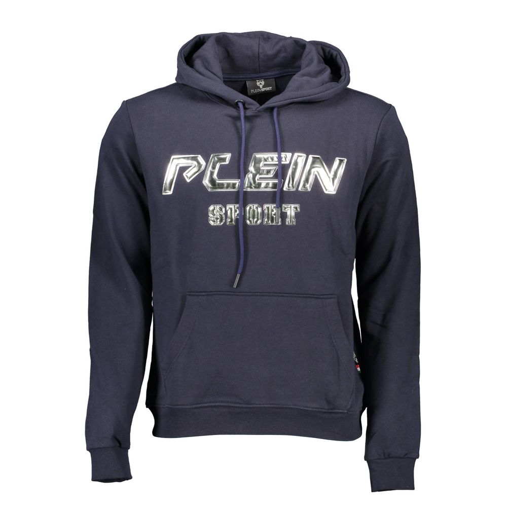 Hooded Sweatshirt Hoodie by Plein Sport for men in cotton blue features a edgy silhouette, detailed with a edgy hooded neckline and for a refined finish.