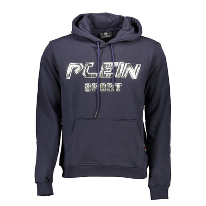 Hooded Sweatshirt Hoodie by Plein Sport for men in cotton blue features a edgy silhouette, detailed with a edgy hooded neckline and for a refined finish.