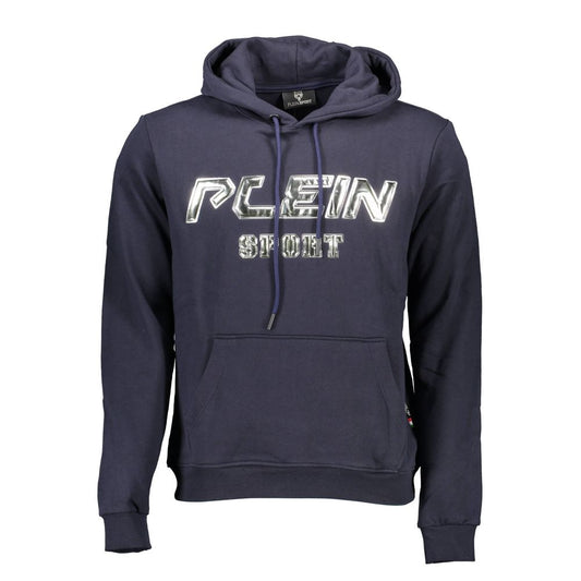 Hooded Sweatshirt Hoodie by Plein Sport for men in cotton blue features a edgy silhouette, detailed with a edgy hooded neckline and for a refined finish.