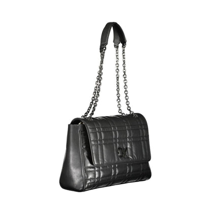Shoulder Handbag by Calvin Klein for women in polyester polyethylene faux leather black presents a ornamental silhouette, showcasing a secure , ample built-in-compartments, external-pockets & internal-pockets, and versatile shoulder-strap & handle for a ornamental finish.