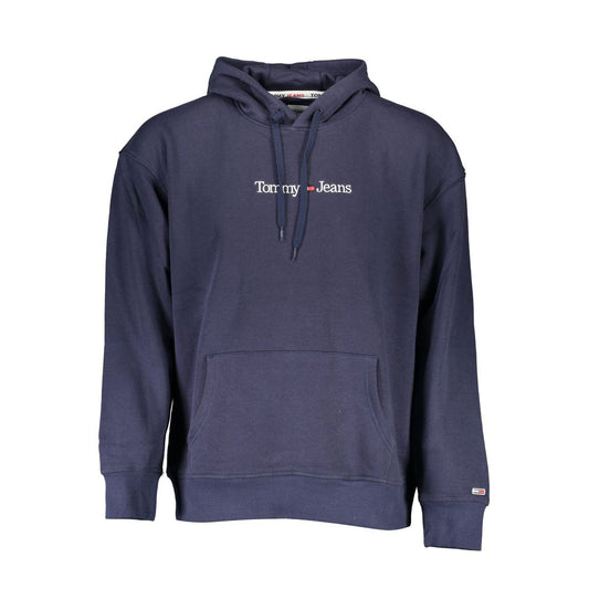 Hooded Sweatshirt Sweater by Tommy Hilfiger for men in cotton polyester blue showcases a downtown chic silhouette, artfully finished with a downtown chic hooded neckline and long-sleeve for a sophisticated, high-end look.