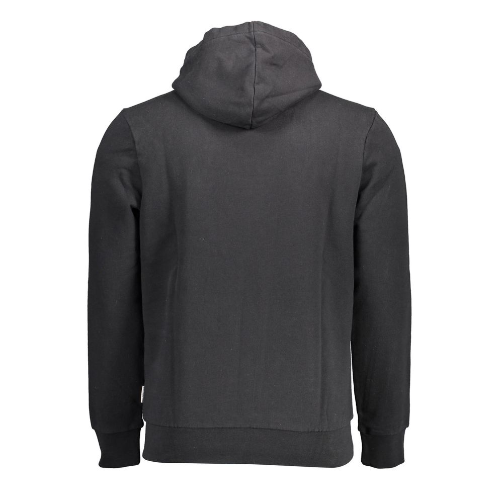 Hooded Sweatshirt Hoodie by Napapijri for men in cotton canvas black & print features a edgy silhouette, detailed with a edgy and for a refined finish.