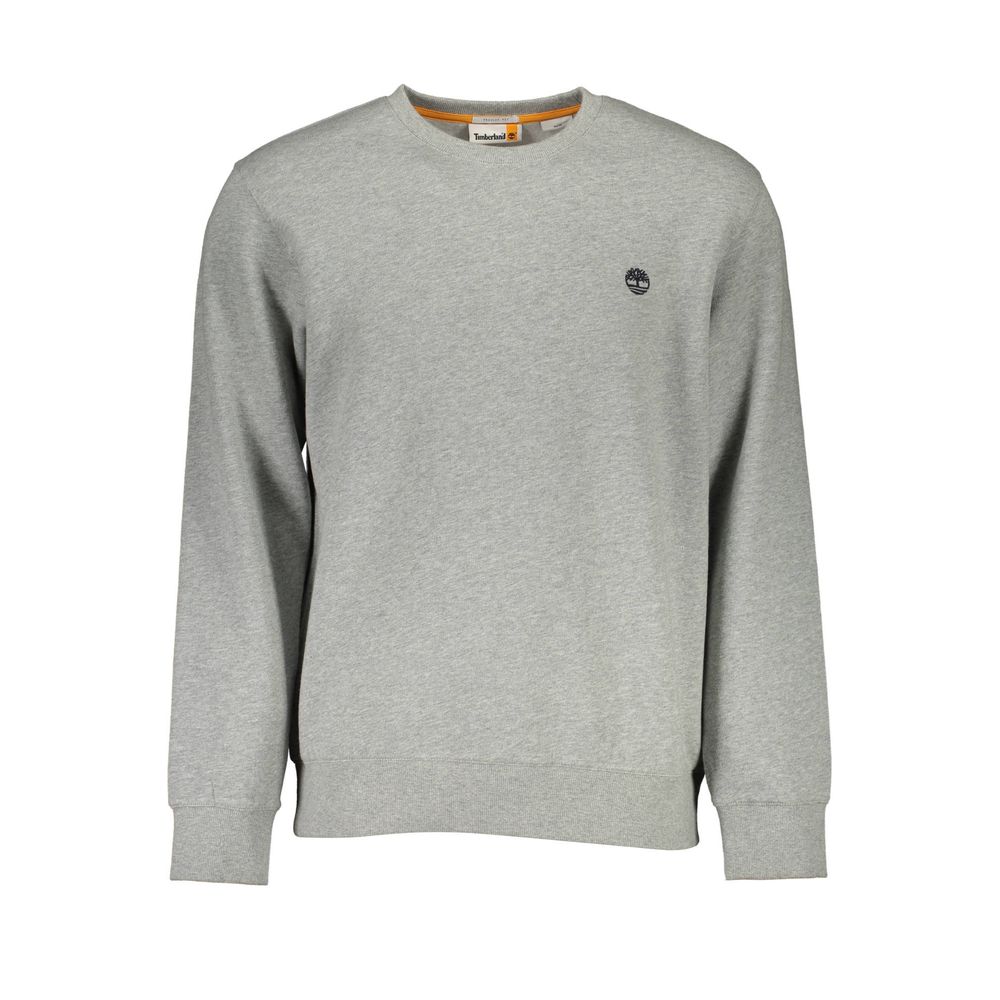 Sweatshirt by Timberland for men in organic cotton & polyester brown & gray showcases a slouchy chic silhouette, artfully detailed with a slouchy chic crew neckline and long-sleeve for a slouchy chic finish.