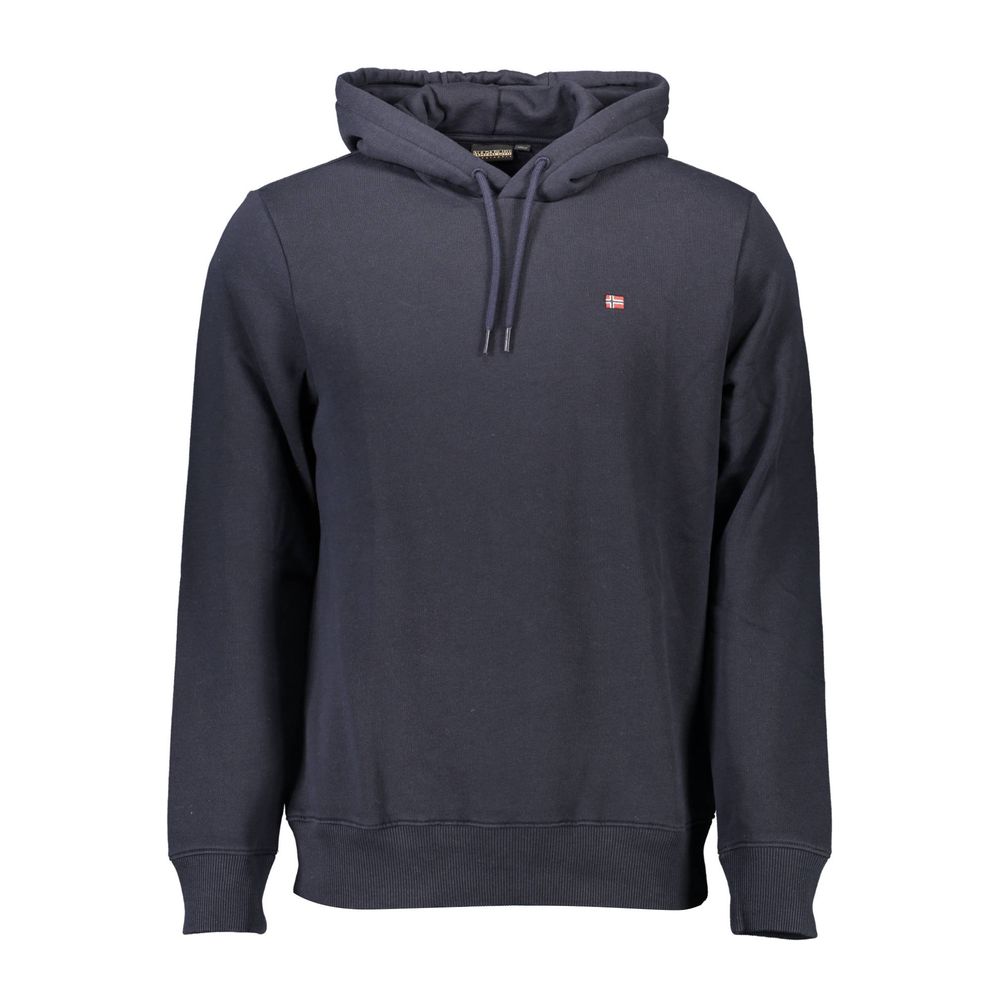 Hooded Sweatshirt Hoodie by Napapijri for men in organic cotton & polyester blue features a edgy silhouette, detailed with a edgy hooded neckline and long-sleeve for a refined finish.