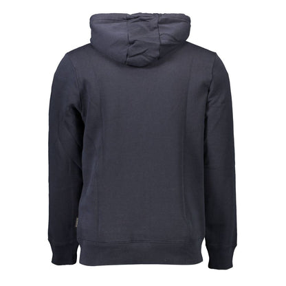 Hooded Sweatshirt Hoodie by Napapijri for men in organic cotton & polyester blue features an dramatic silhouette, showcasing a sophisticated and dramatic for a refined, modern aesthetic.