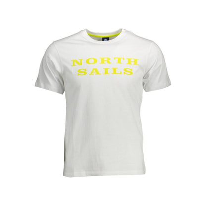 T-Shirt by North Sails for men in cotton white & print features a plush silhouette, showcasing a sophisticated crew neckline and for a truly plush finish.