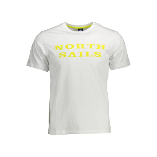 T-Shirt by North Sails for men in cotton white & print features a plush silhouette, showcasing a sophisticated crew neckline and for a truly plush finish.